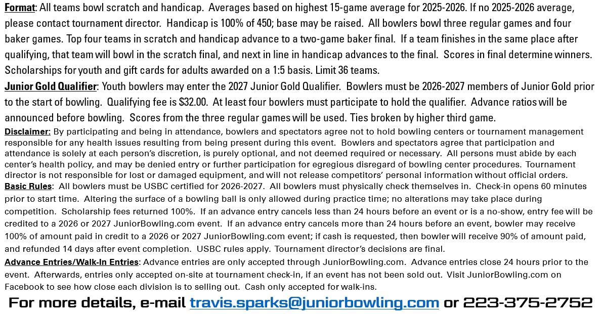 Juniorbowling.com - Imperial Lanes Adult/Youth Tournament